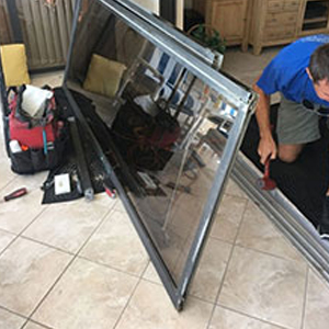 sliding glass door frame repair Anderson